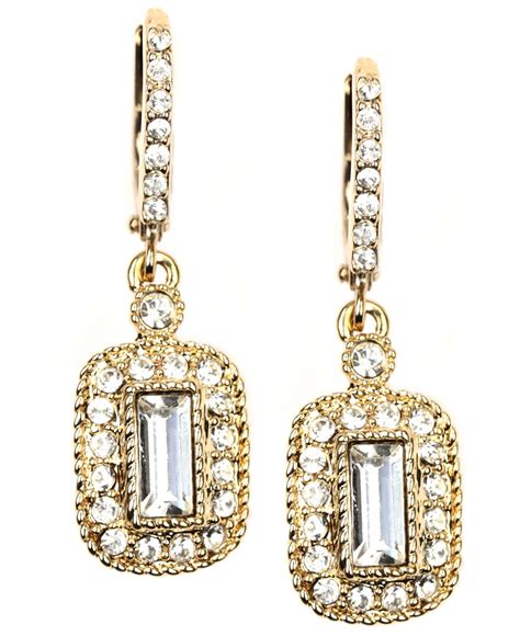 givenchy gold and cz earrings|Givenchy crystal earrings.